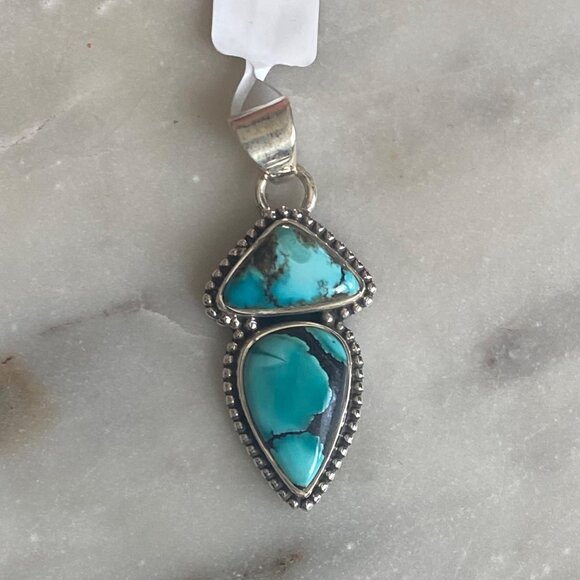 NEW Tibetan Turquoise Totem and Sterling Silver Pendant - Picture 1 of 3